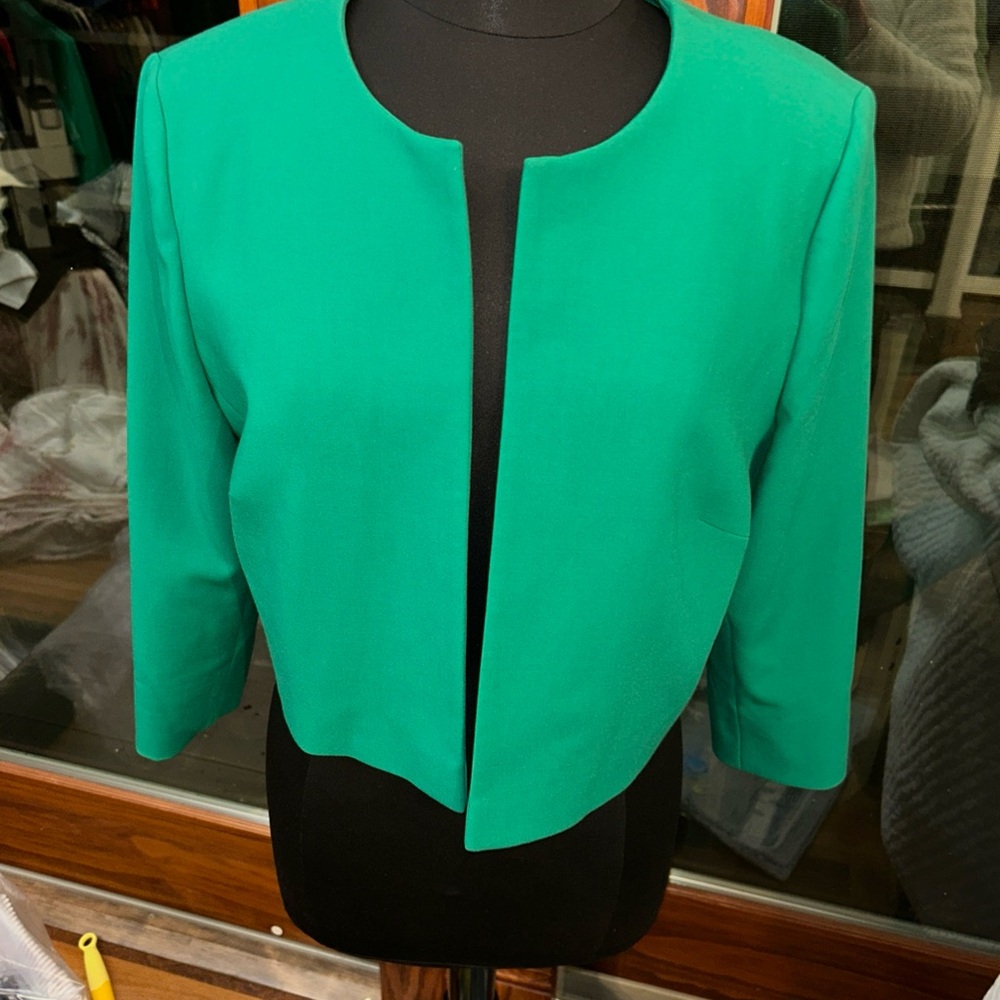 Women's Green Open-Front Jacket